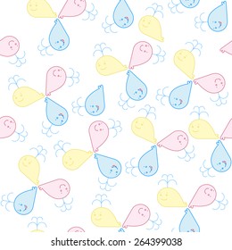 seamless pattern with cute whales