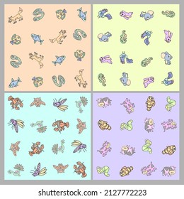 seamless pattern with cute wild animals childish.