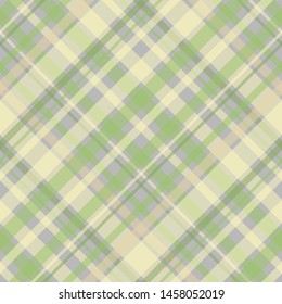 Seamless pattern in cute yellow, green and grey colors for plaid, fabric, textile, clothes, tablecloth and other things. Vector image. 2
