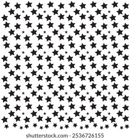 Seamless pattern with cute yellow hand drawn sky with stars on white background. Funny festive wrapping paper. Vector illustration.