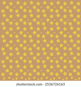 Seamless pattern with cute yellow hand drawn sky with stars on white background. Funny festive wrapping paper. Vector illustration.