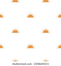Seamless pattern with cute yellow suns