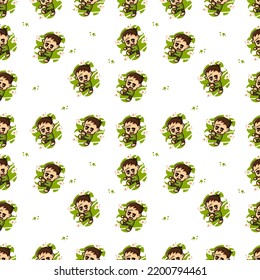 seamless pattern cute Zombie illustration