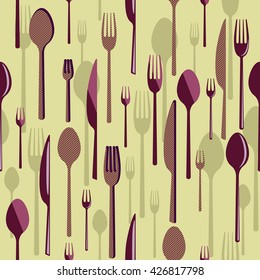 Seamless pattern with cutlery.