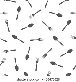 Seamless Pattern - Cutlery (fork And Spoon)