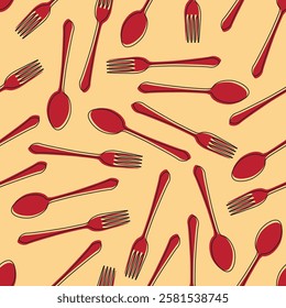 seamless pattern cutlery,knife,spoon in stripes for background,restaurant decoration,fabric motif,product packaging,texture,wallpaper