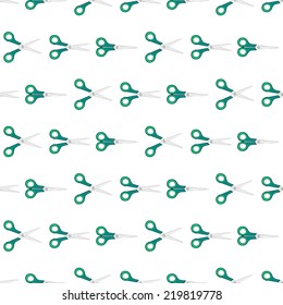 Seamless pattern of the cutting scissors icons