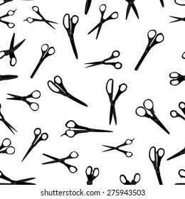 Seamless Pattern with Cutting Scissors. Vector Illustration. EPS10
