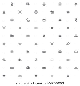 Seamless pattern cyber security icon on white background. Included the icons as bug, protection, virus, hacking, bug, antivirus, cyber lock, network, spam, spy And Other Elements