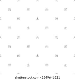 Seamless pattern cyber security icon on white background. Included the icons as bug, protection, virus, hacking, bug, antivirus, cyber lock, network, spam, spy And Other Elements
