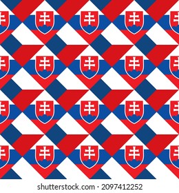 seamless pattern of czech republic and slovakia flags. vector illustration