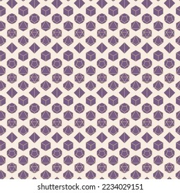 Seamless Pattern of D4, D6, D8, D10, D12, and D20 Dice for Board Games svg