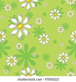 seamless pattern of daisies