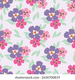 Seamless pattern with daisies. Vector background with white daisies on a blue background drawn by hand. Suitable for printing on paper, fabric surfaces. Summer print for clothes.