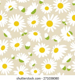 Seamless pattern with daisies, vector illustration
