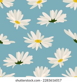 Seamless pattern with daisy Eps 10 vector. 