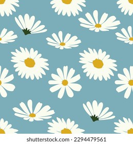 Seamless pattern with daisy Eps 10 vector. 