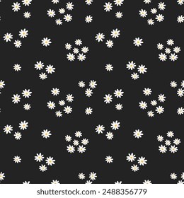Seamless pattern with daisy flower. Cute floral print.