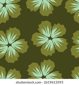 Seamless pattern with daisy flower garden on yellow background vector illustration. Cute floral print.
