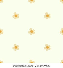 Patrón sin foco con flores de margarita al estilo Groovy sobre fondo claro