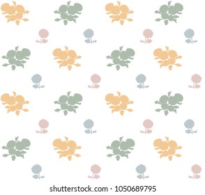 Seamless pattern from  daisy flowers. Light, clean and simple, for textile, on white background, pastel colors, minimalistic. Spring flowers seamless pattern series. Floral vector pattern illustration