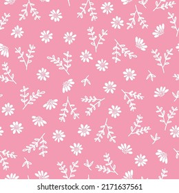 Patrón sin foco con flores de margarita sobre fondo rosado . Foto de alta calidad