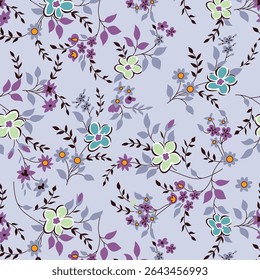 Padrão sem costura com flores margaridas no fundo preto, desenhado à mão deisy botânica padrão floral.elementos de botânica, desenhos de tinta de flores.ep