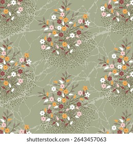 Padrão sem costura com flores margaridas no fundo preto, desenhado à mão deisy botânica padrão floral.elementos de botânica, desenhos de tinta de flores.ep