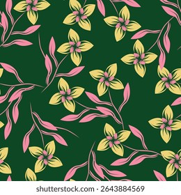 Padrão sem costura com flores margaridas no fundo claro, desenhado à mão deisy botânica padrão floral.elementos de botânica, desenhos de tinta de flores