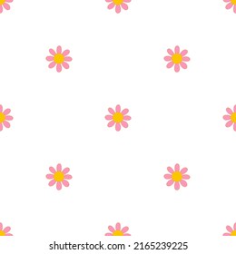 Seamless pattern with daisy. Vector illustration.