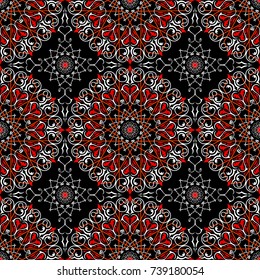 Seamless pattern. Damask and Central Asia style - Ornamental background with pattern.
