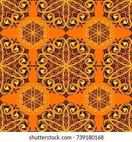 Seamless pattern. Damask and Central Asia style - Ornamental background with pattern.