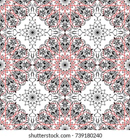 Seamless pattern. Damask and Central Asia style - Ornamental background with pattern.