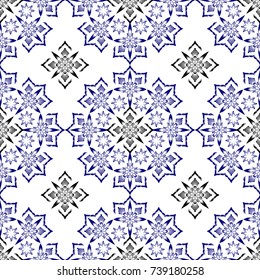 Seamless pattern. Damask and Central Asia style - Ornamental background with pattern.