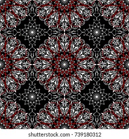 Seamless pattern. Damask and Central Asia style - Ornamental background with pattern.