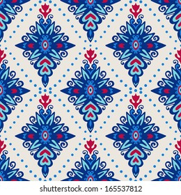 Seamless pattern damask flower geometric