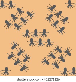 Seamless pattern with Dance of octopuses, vector illustration 