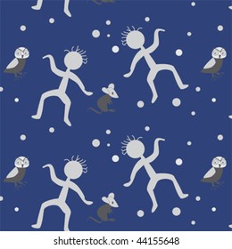 Seamless pattern; dancing with animals, design for kids
