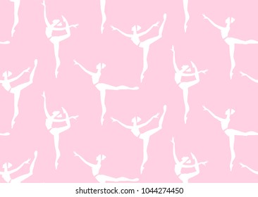 Seamless Pattern with Dancing Ballerina. Vector illustration