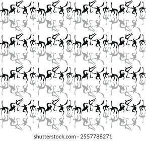 Seamless pattern with dancing people