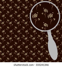 Seamless pattern with Dandelion flower. Floral design and magnifier. Can be used for pattern design presentation with magnifying glass mockup.Vector illustration