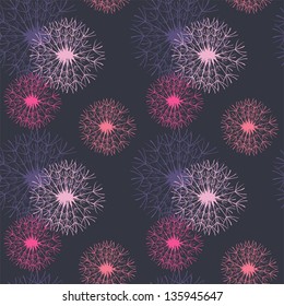 seamless pattern with dandelion flowers vector background