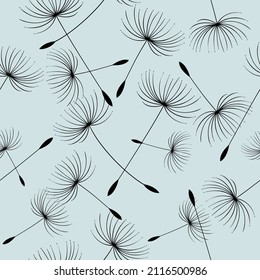 Seamless pattern  dandelion flowers, vector illustration