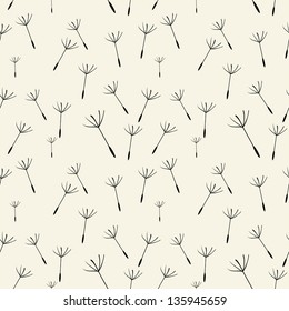 seamless pattern with dandelion fluff vector background