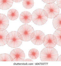 Seamless pattern of dandelion on a white background. Vector repeating texture.