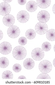 Seamless pattern of dandelion on a white background. Vector repeating texture.