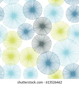 Seamless pattern of dandelion on a white background. Vector repeating texture.