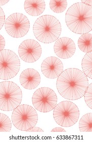 Seamless pattern of dandelion on a white background. Vector repeating texture.