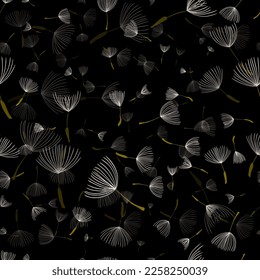 seamless pattern of dandelion petals. Vector illustration