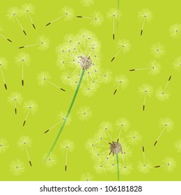 Seamless pattern of dandelion seeds.